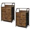 2Pcs 4 Drawer Dresser Tall Wide Storage Organizer Unit W/ Wooden Top Fabric Bins